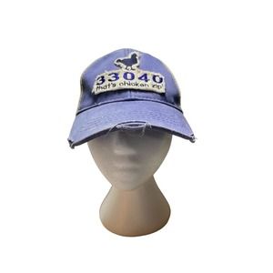 Funky Chicken IT Hat-Distressed Trucker Cap Light Blue/ White Mesh Back